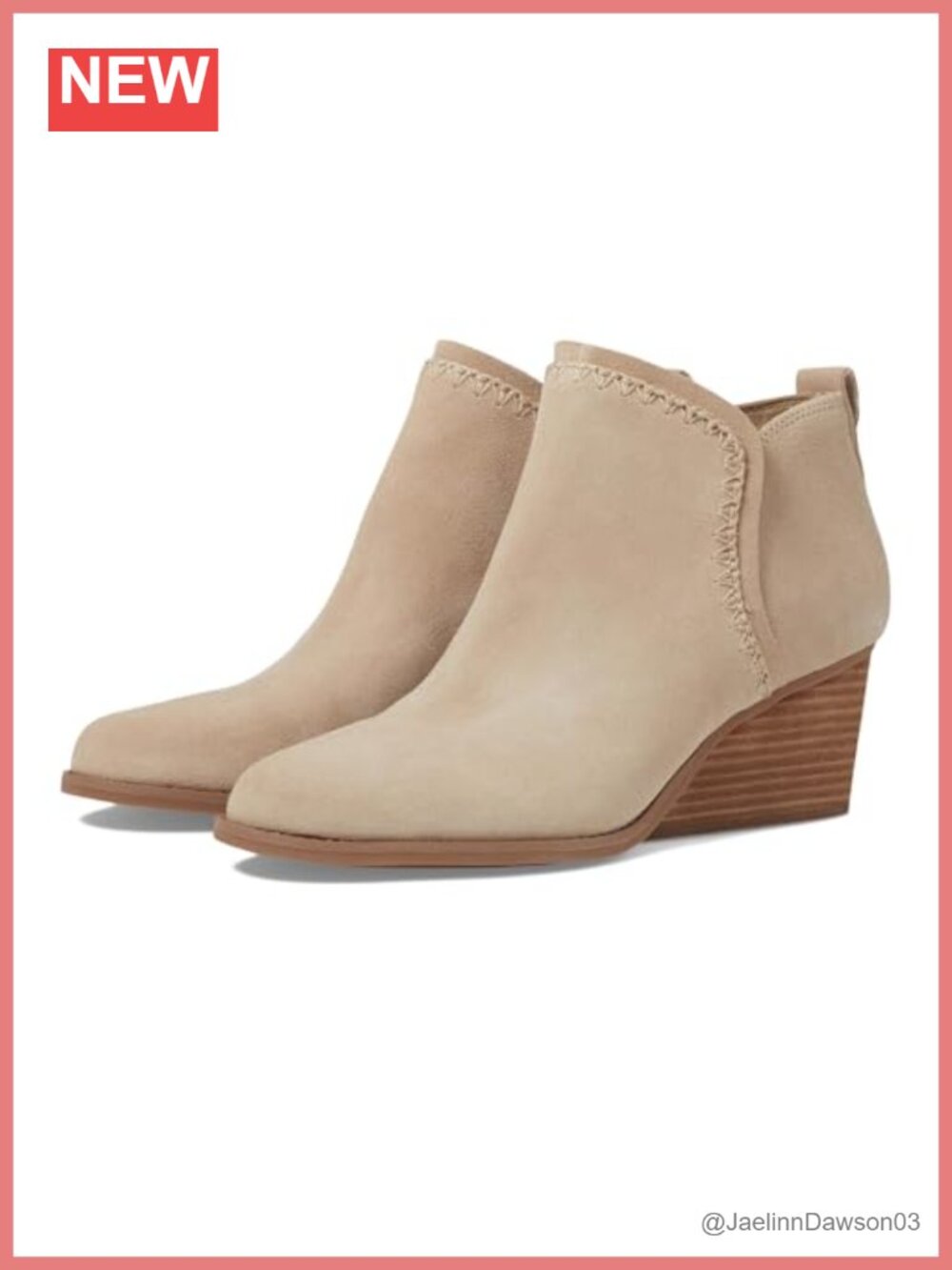 Suede Ankle Booties with Wedge Heel and Almond Toe